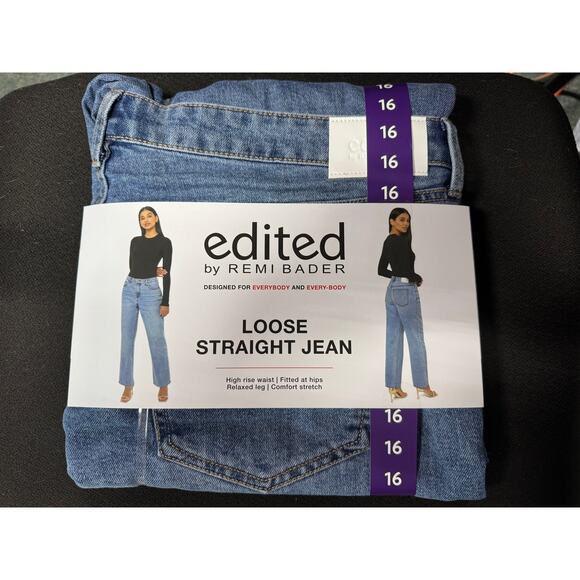 NWT Edited by Remi Bader Women's Loose Straight Jean Size 16 - Picture 1 of 2